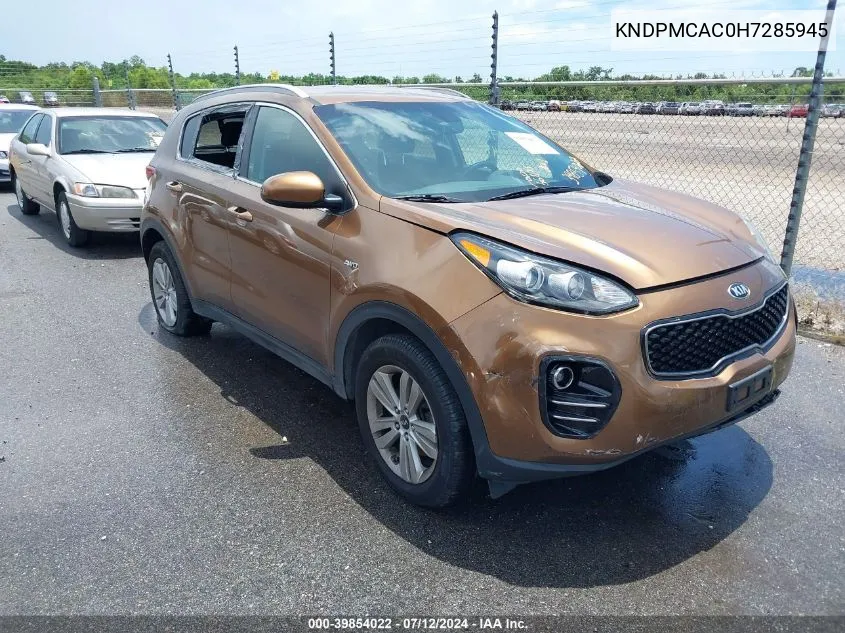 2017 Kia Sportage Lx VIN: KNDPMCAC0H7285945 Lot: 39854022