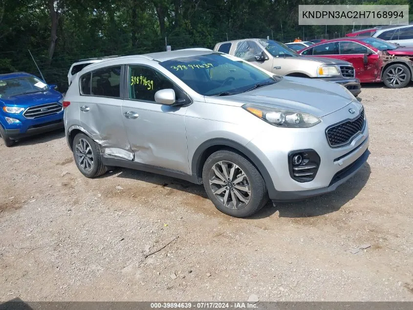 2017 Kia Sportage Ex VIN: KNDPN3AC2H7168994 Lot: 39894639