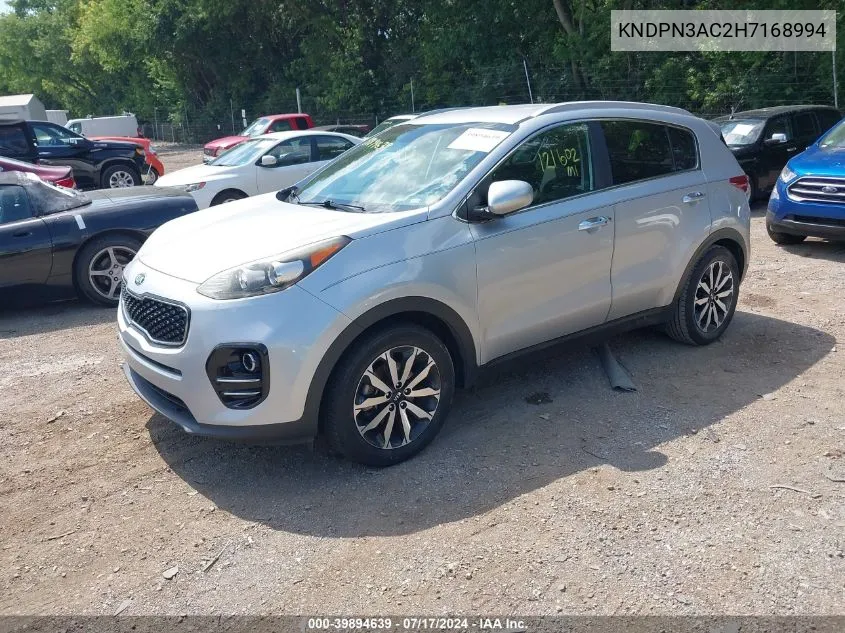 2017 Kia Sportage Ex VIN: KNDPN3AC2H7168994 Lot: 39894639