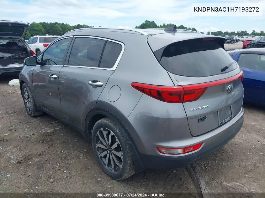 2017 Kia Sportage Ex VIN: KNDPN3AC1H7193272 Lot: 39930677