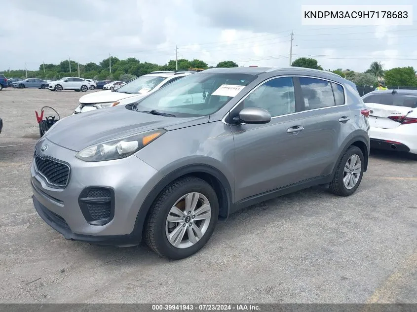 2017 Kia Sportage Lx VIN: KNDPM3AC9H7178683 Lot: 39941943