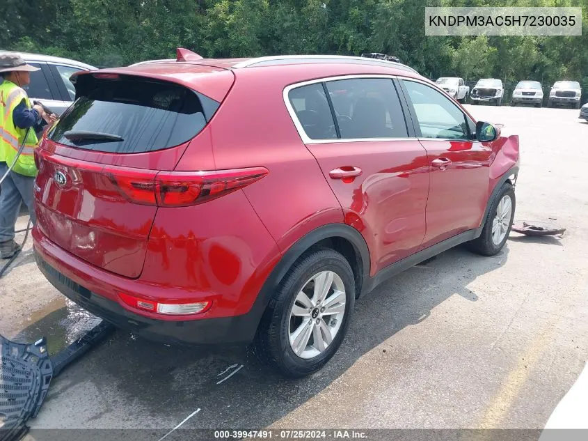 2017 Kia Sportage Lx VIN: KNDPM3AC5H7230035 Lot: 39947491