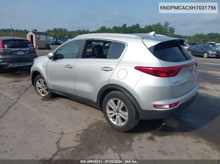 2017 Kia Sportage Lx VIN: KNDPMCACXH7031756 Lot: 39974231