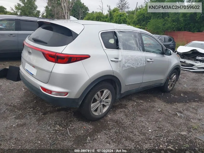 2017 Kia Sportage Lx VIN: KNDPM3AC2H7059602 Lot: 39979113