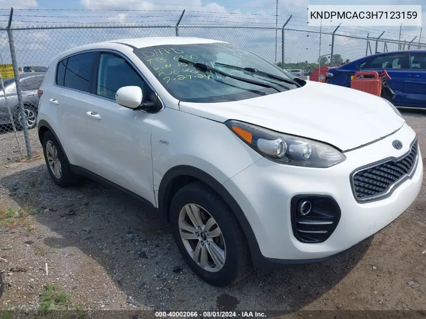 2017 Kia Sportage Lx VIN: KNDPMCAC3H7123159 Lot: 40002066