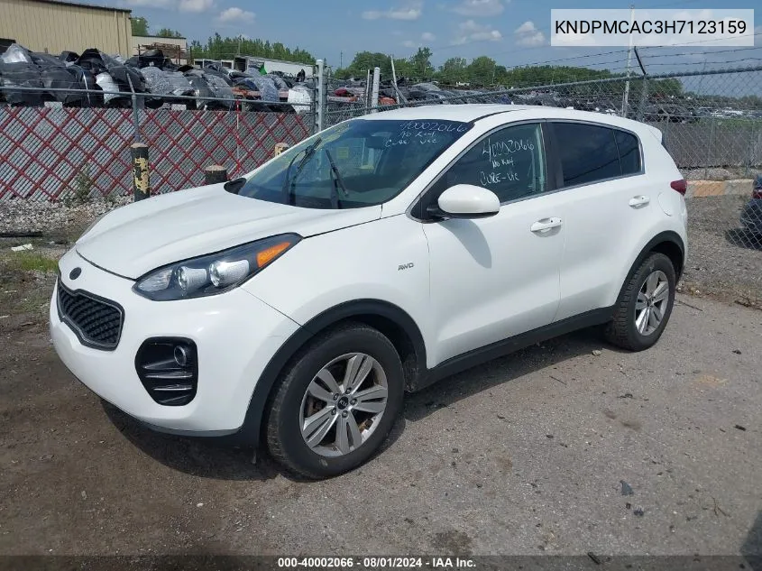 2017 Kia Sportage Lx VIN: KNDPMCAC3H7123159 Lot: 40002066