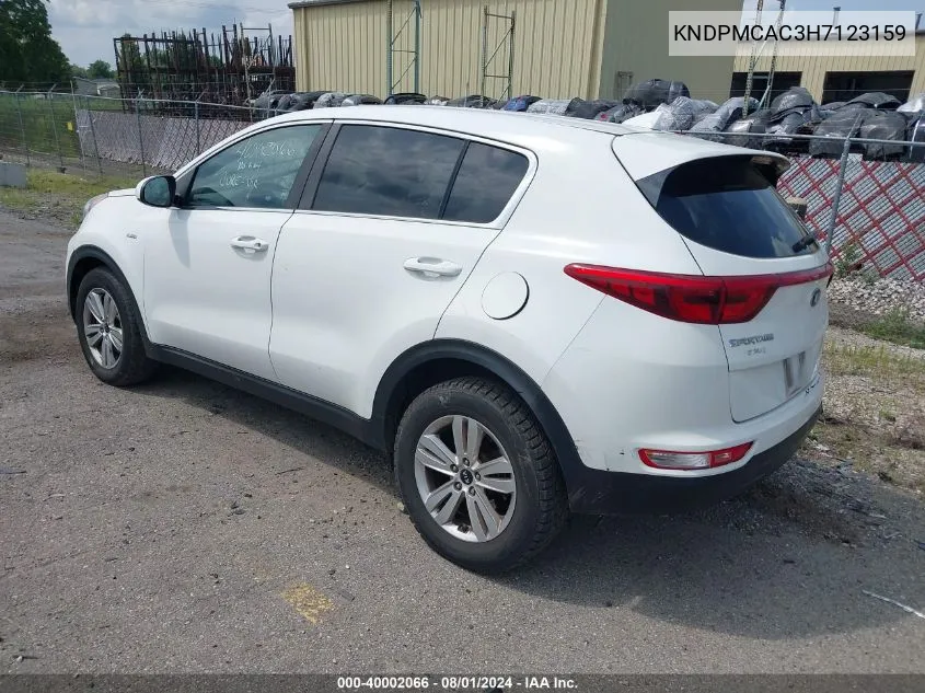 2017 Kia Sportage Lx VIN: KNDPMCAC3H7123159 Lot: 40002066