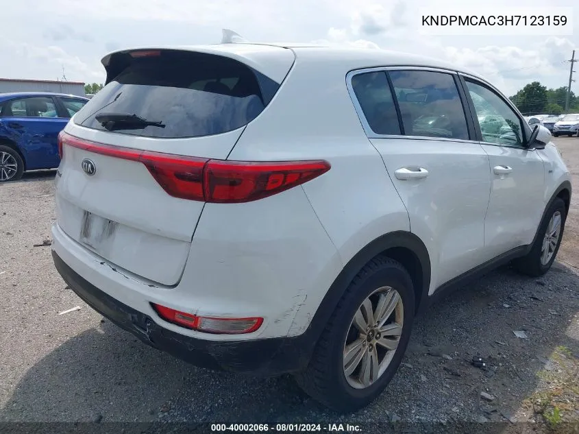 2017 Kia Sportage Lx VIN: KNDPMCAC3H7123159 Lot: 40002066