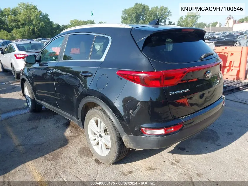 KNDPMCAC9H7100646 2017 Kia Sportage Lx