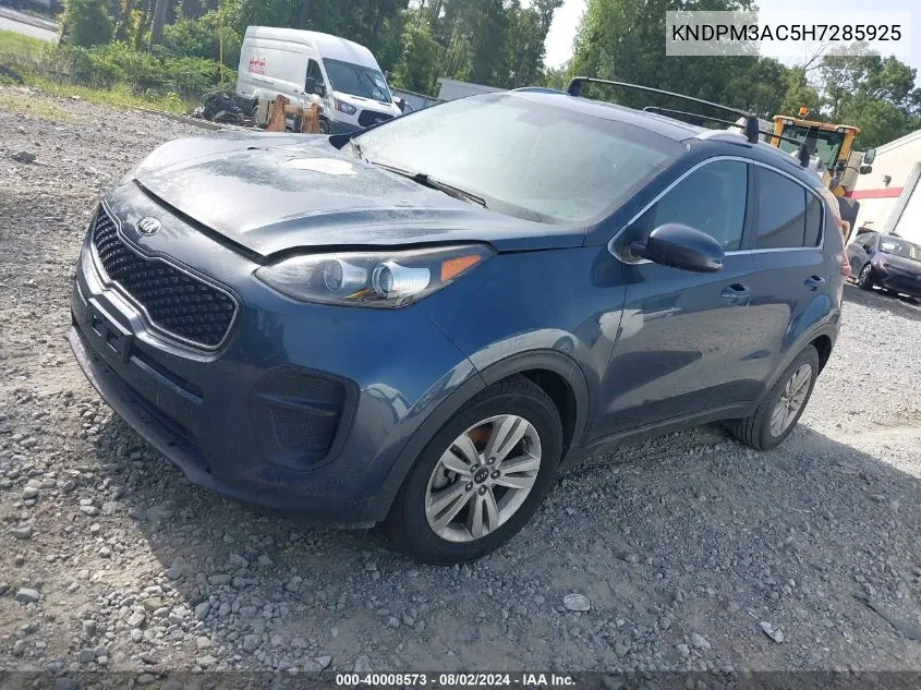 2017 Kia Sportage Lx VIN: KNDPM3AC5H7285925 Lot: 40008573