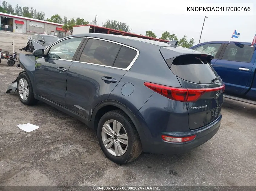 2017 Kia Sportage Lx VIN: KNDPM3AC4H7080466 Lot: 40067829