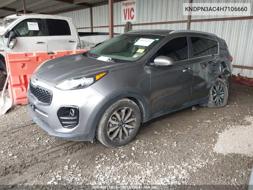 2017 Kia Sportage Ex VIN: KNDPN3AC4H7106660 Lot: 40071515