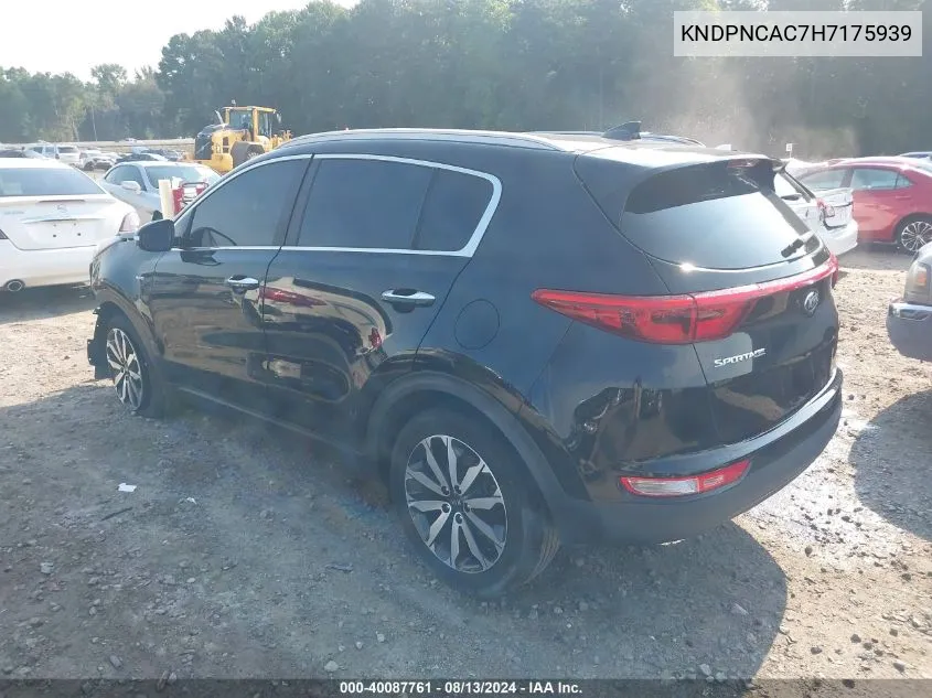 KNDPNCAC7H7175939 2017 Kia Sportage Ex