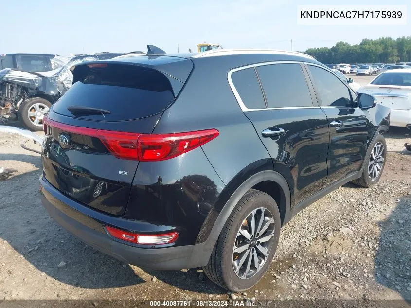 KNDPNCAC7H7175939 2017 Kia Sportage Ex