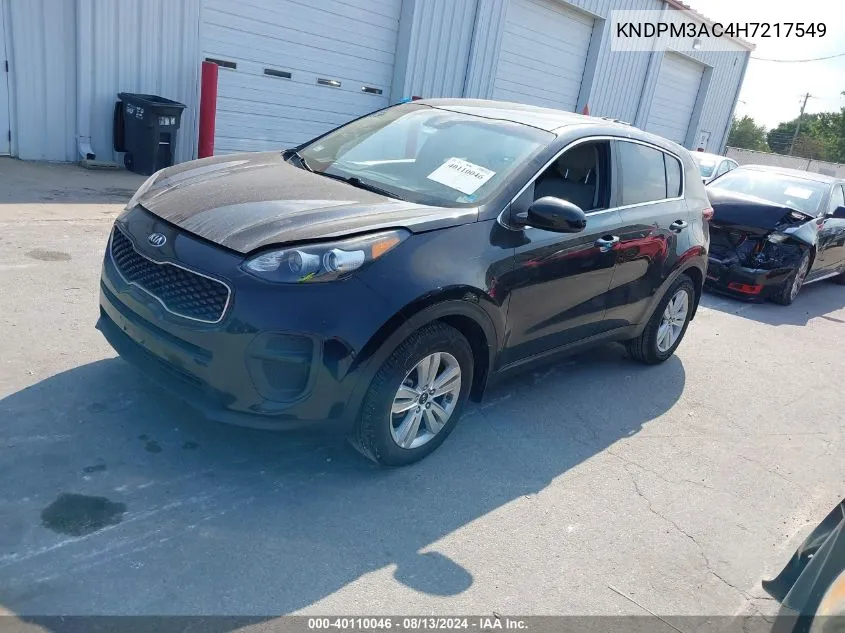 2017 Kia Sportage Lx VIN: KNDPM3AC4H7217549 Lot: 40110046