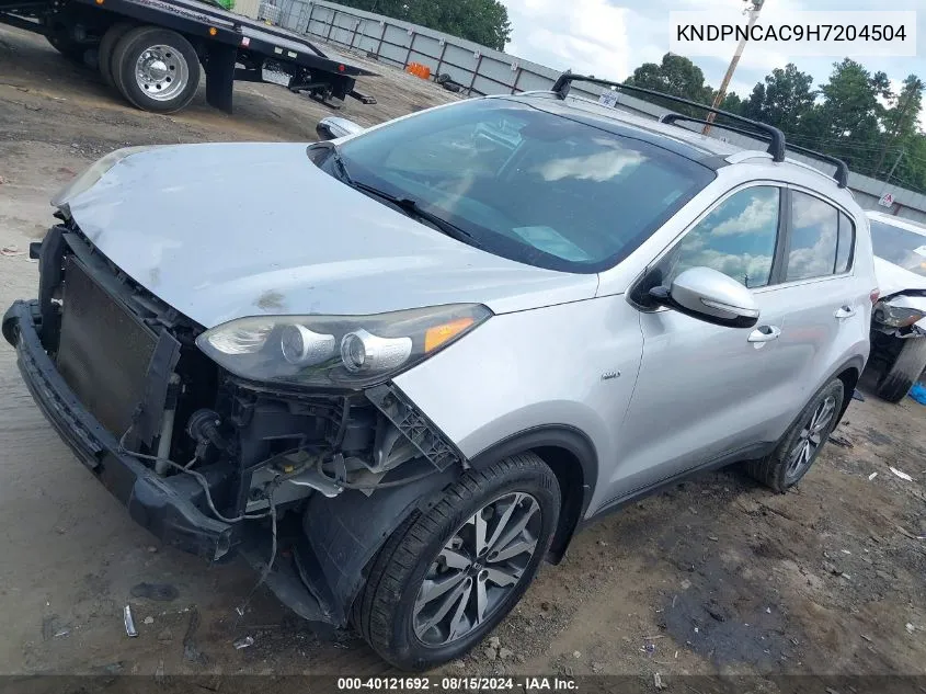 KNDPNCAC9H7204504 2017 Kia Sportage Ex