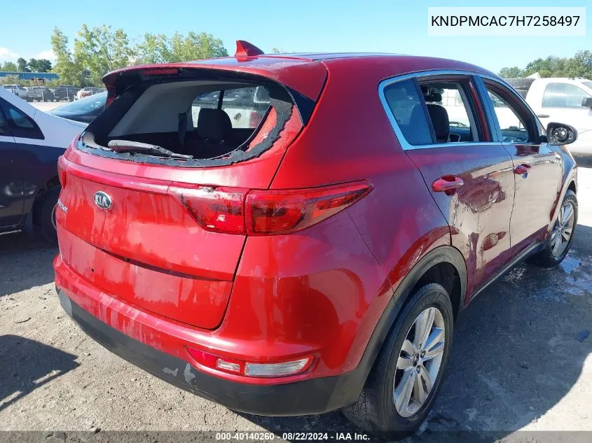 2017 Kia Sportage Lx VIN: KNDPMCAC7H7258497 Lot: 40140260