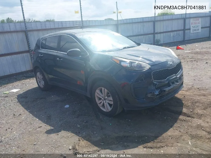 2017 Kia Sportage Lx VIN: KNDPM3AC8H7041881 Lot: 40142297