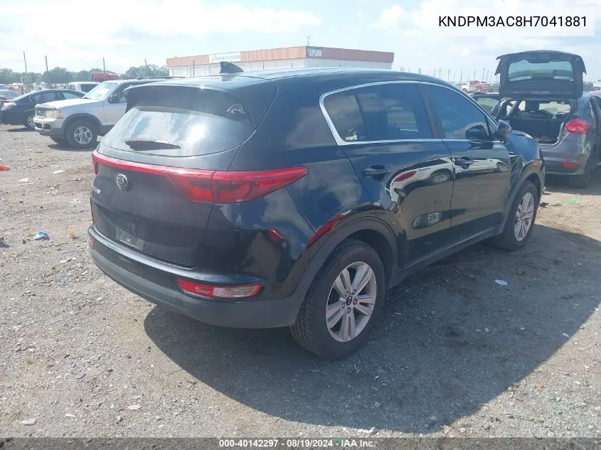 2017 Kia Sportage Lx VIN: KNDPM3AC8H7041881 Lot: 40142297