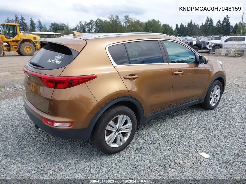 2017 Kia Sportage Lx VIN: KNDPMCAC0H7048159 Lot: 40146823