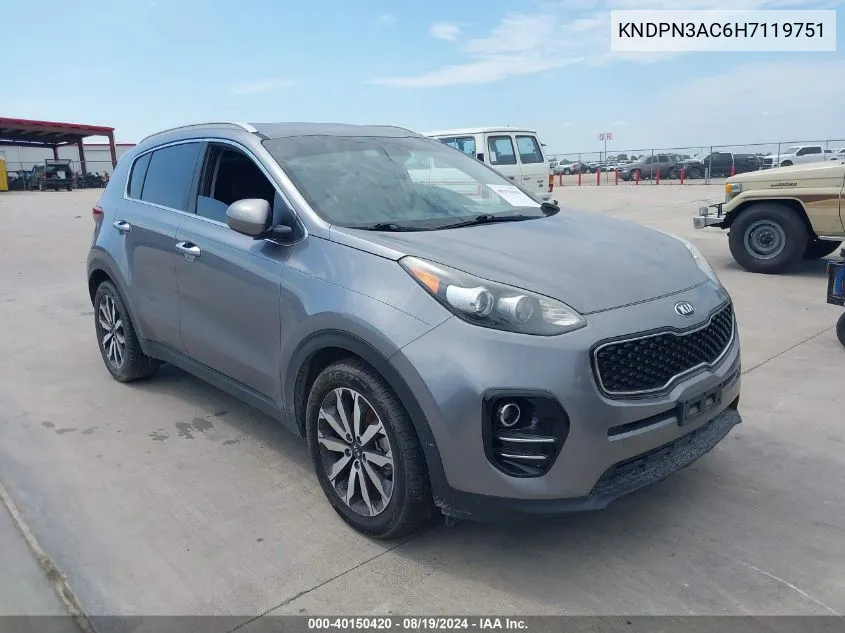 KNDPN3AC6H7119751 2017 Kia Sportage Ex