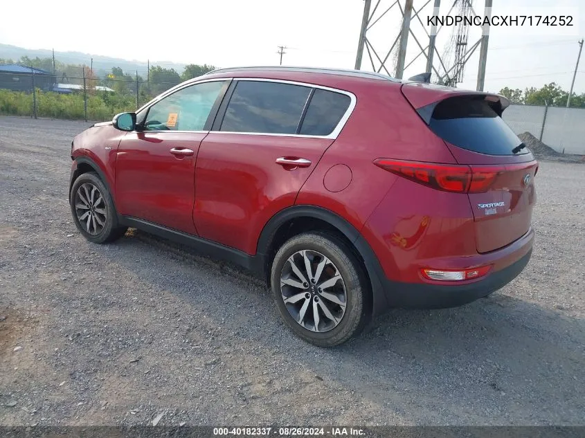 KNDPNCACXH7174252 2017 Kia Sportage Ex