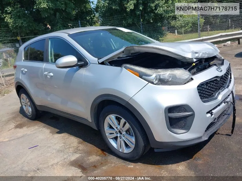 2017 Kia Sportage Lx VIN: KNDPM3AC7H7178715 Lot: 40205770