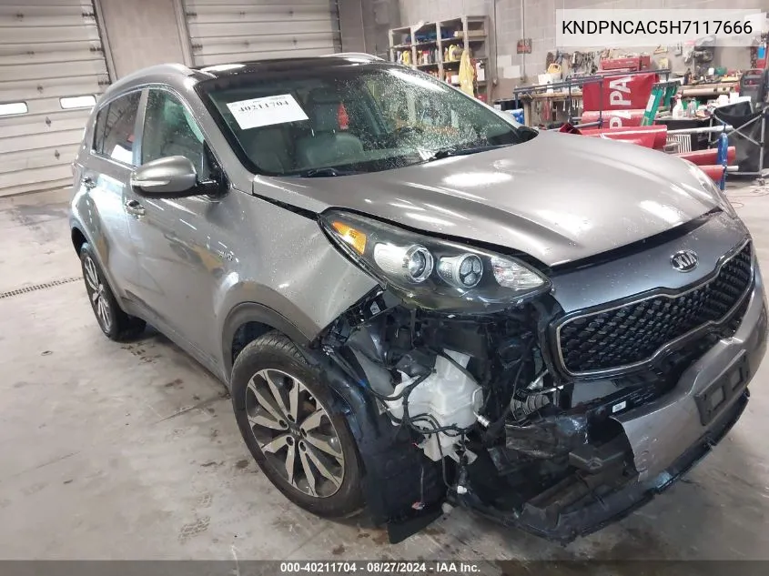 2017 Kia Sportage Ex VIN: KNDPNCAC5H7117666 Lot: 40211704