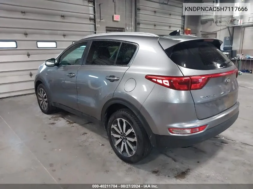 2017 Kia Sportage Ex VIN: KNDPNCAC5H7117666 Lot: 40211704