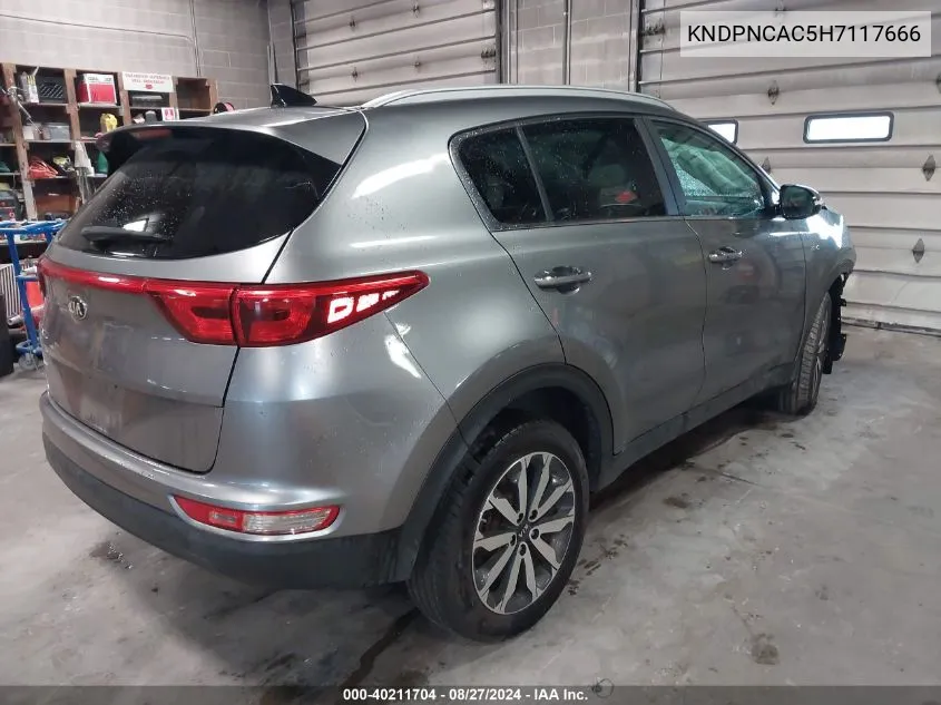 2017 Kia Sportage Ex VIN: KNDPNCAC5H7117666 Lot: 40211704