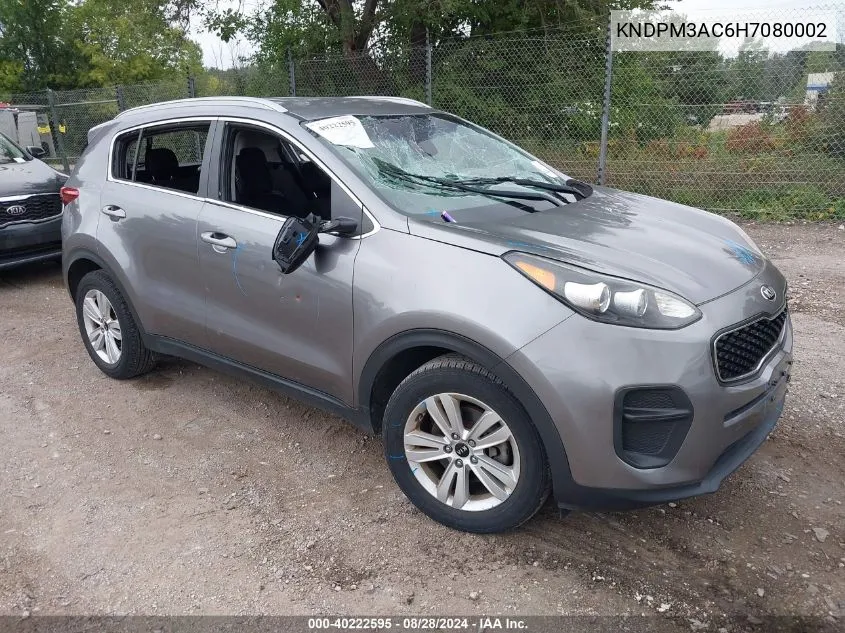 2017 Kia Sportage Lx VIN: KNDPM3AC6H7080002 Lot: 40222595