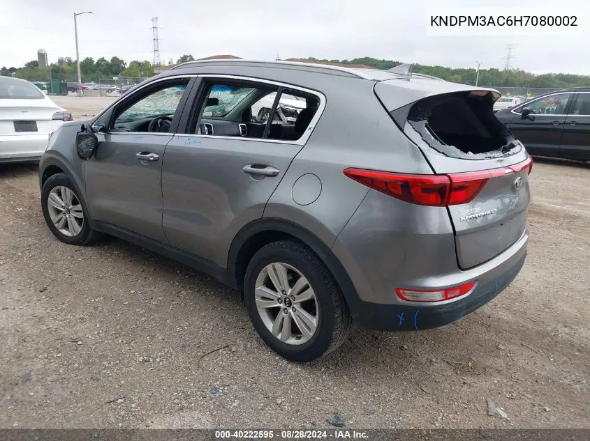 2017 Kia Sportage Lx VIN: KNDPM3AC6H7080002 Lot: 40222595