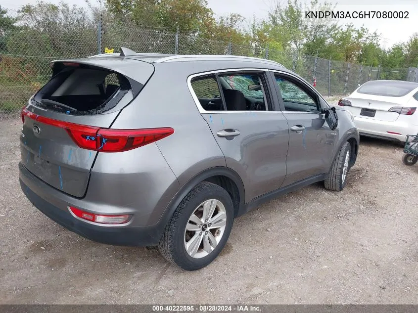 2017 Kia Sportage Lx VIN: KNDPM3AC6H7080002 Lot: 40222595