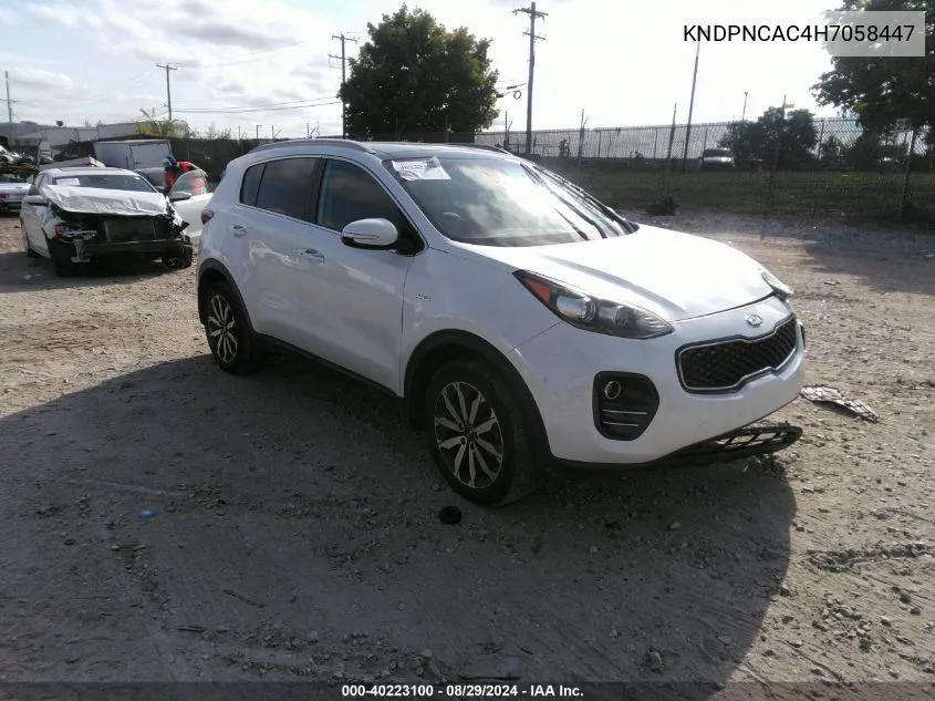 2017 Kia Sportage Ex VIN: KNDPNCAC4H7058447 Lot: 40223100