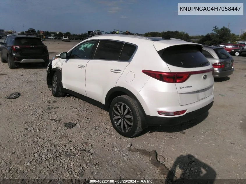 KNDPNCAC4H7058447 2017 Kia Sportage Ex