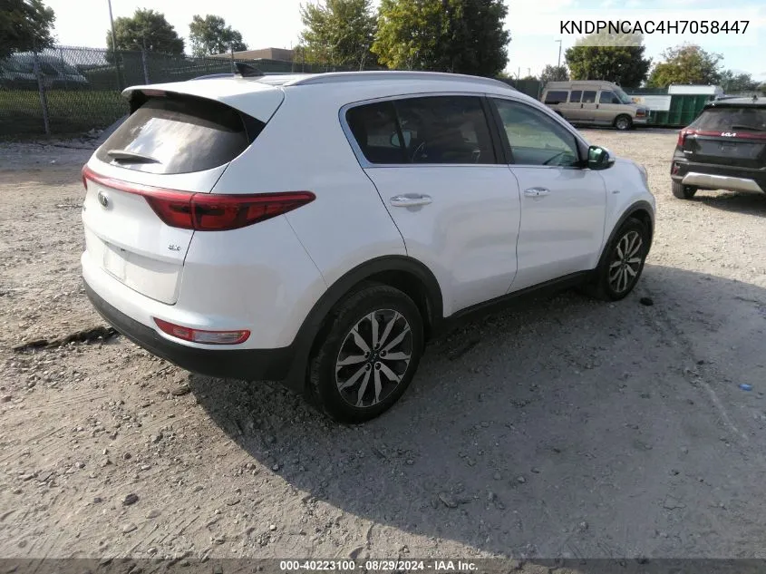 2017 Kia Sportage Ex VIN: KNDPNCAC4H7058447 Lot: 40223100