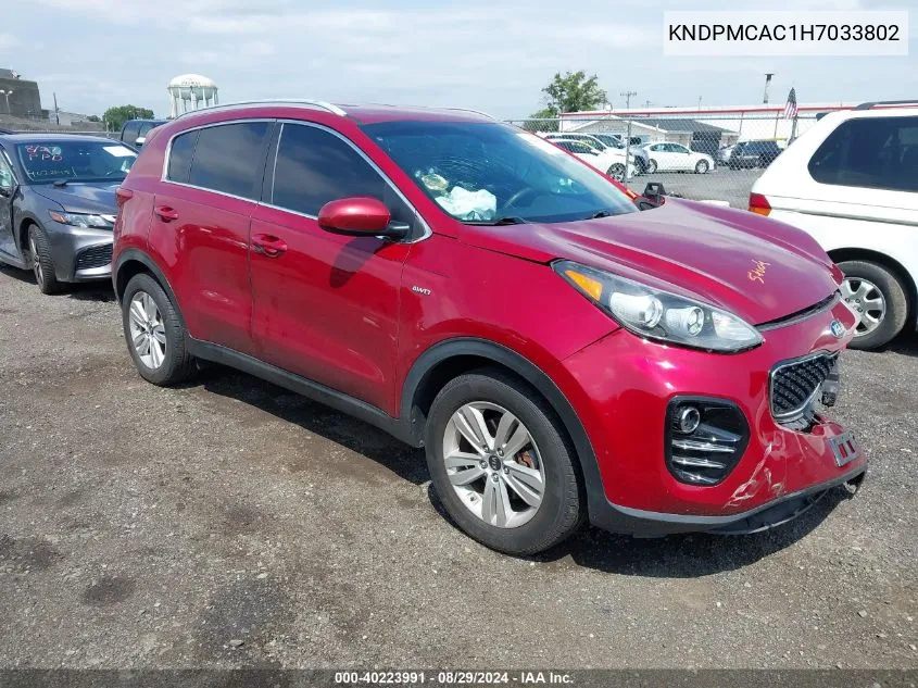 2017 Kia Sportage Lx VIN: KNDPMCAC1H7033802 Lot: 40223991