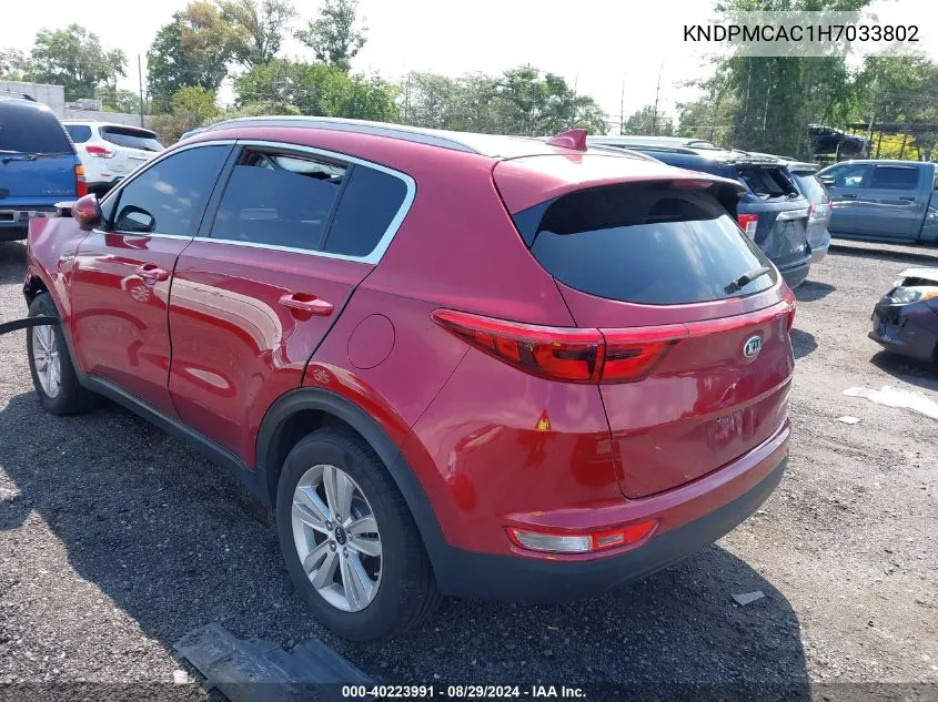 KNDPMCAC1H7033802 2017 Kia Sportage Lx