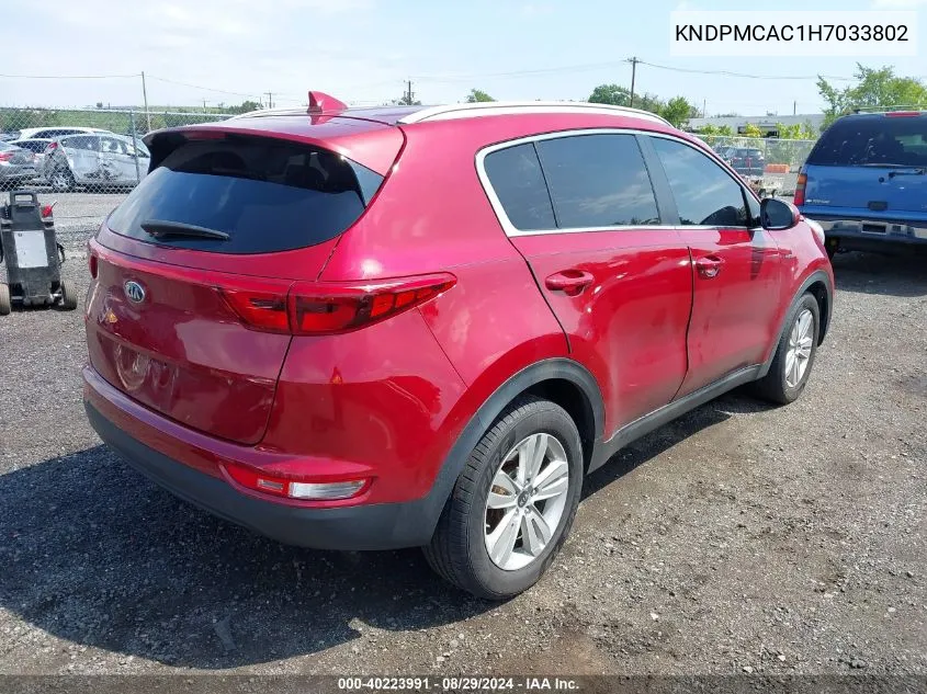 KNDPMCAC1H7033802 2017 Kia Sportage Lx