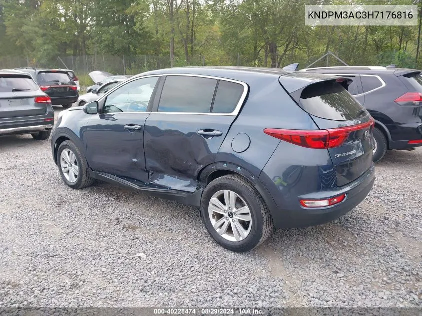 2017 Kia Sportage Lx VIN: KNDPM3AC3H7176816 Lot: 40228474