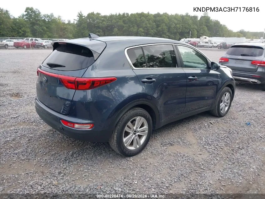 2017 Kia Sportage Lx VIN: KNDPM3AC3H7176816 Lot: 40228474