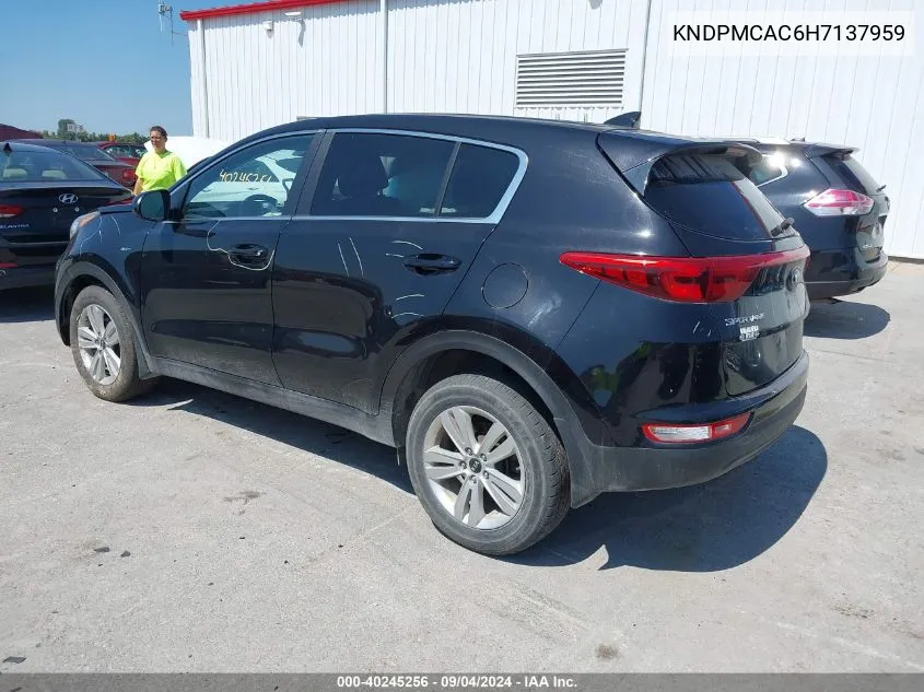 2017 Kia Sportage Lx VIN: KNDPMCAC6H7137959 Lot: 40245256