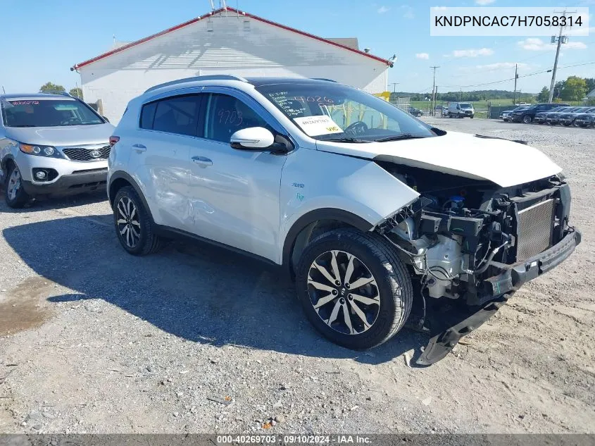 2017 Kia Sportage Ex VIN: KNDPNCAC7H7058314 Lot: 40269703