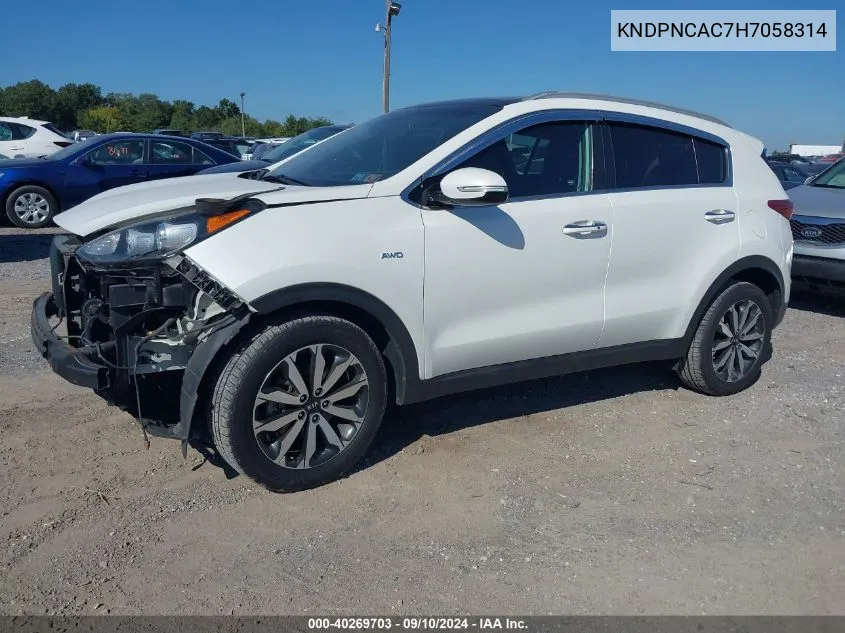 2017 Kia Sportage Ex VIN: KNDPNCAC7H7058314 Lot: 40269703