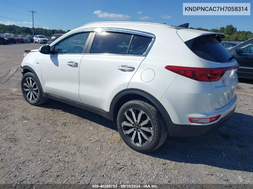 KNDPNCAC7H7058314 2017 Kia Sportage Ex