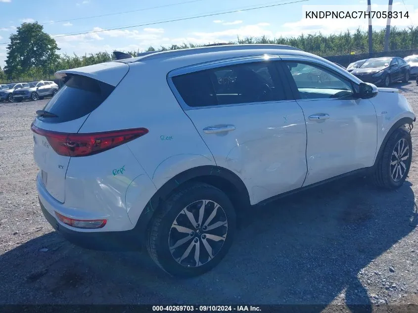 2017 Kia Sportage Ex VIN: KNDPNCAC7H7058314 Lot: 40269703