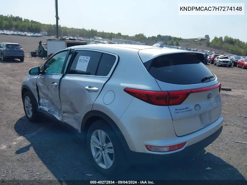 KNDPMCAC7H7274148 2017 Kia Sportage Lx