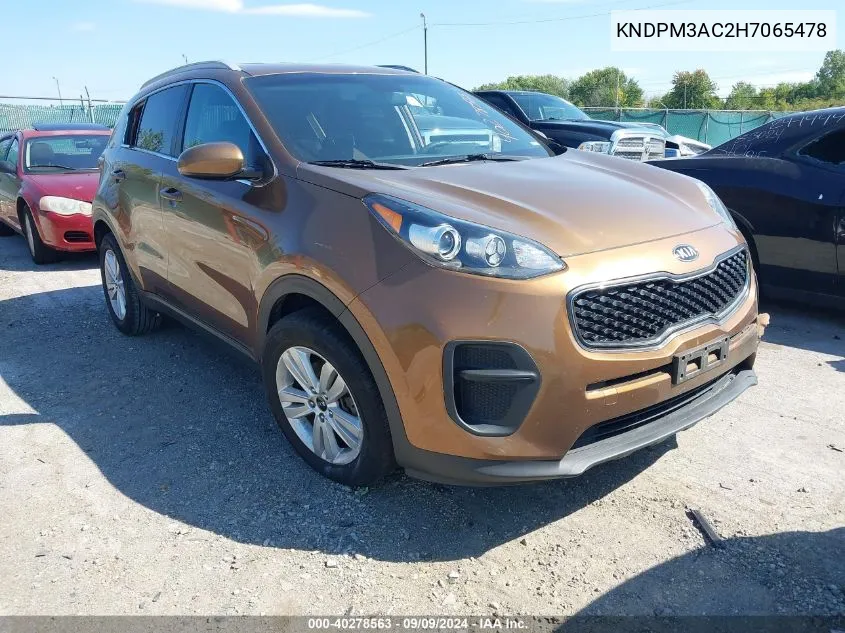 KNDPM3AC2H7065478 2017 Kia Sportage Lx