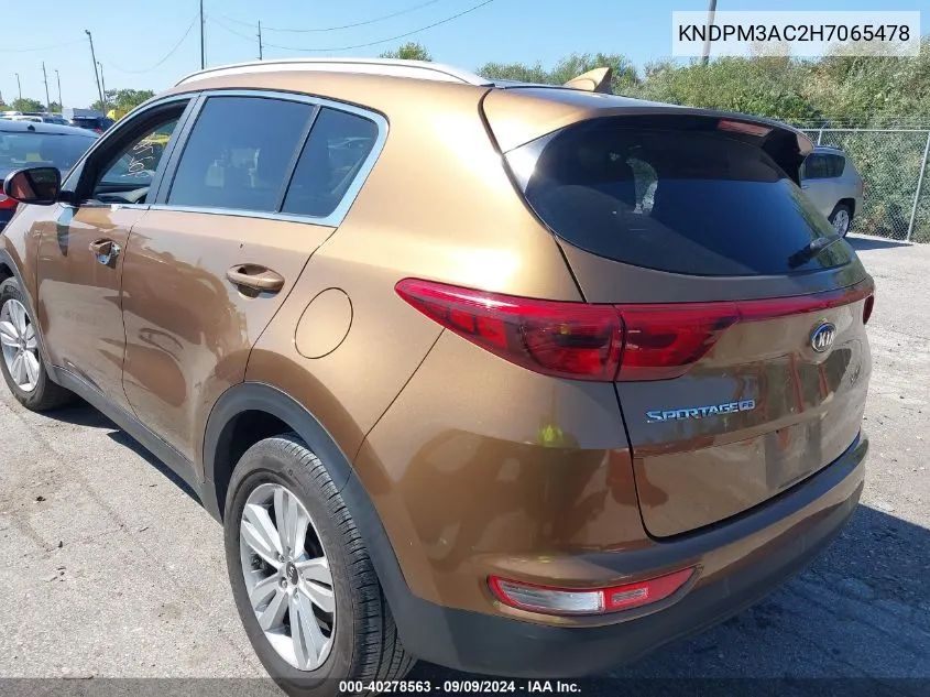 2017 Kia Sportage Lx VIN: KNDPM3AC2H7065478 Lot: 40278563