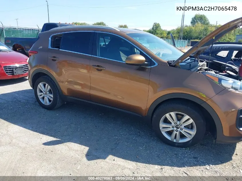 2017 Kia Sportage Lx VIN: KNDPM3AC2H7065478 Lot: 40278563